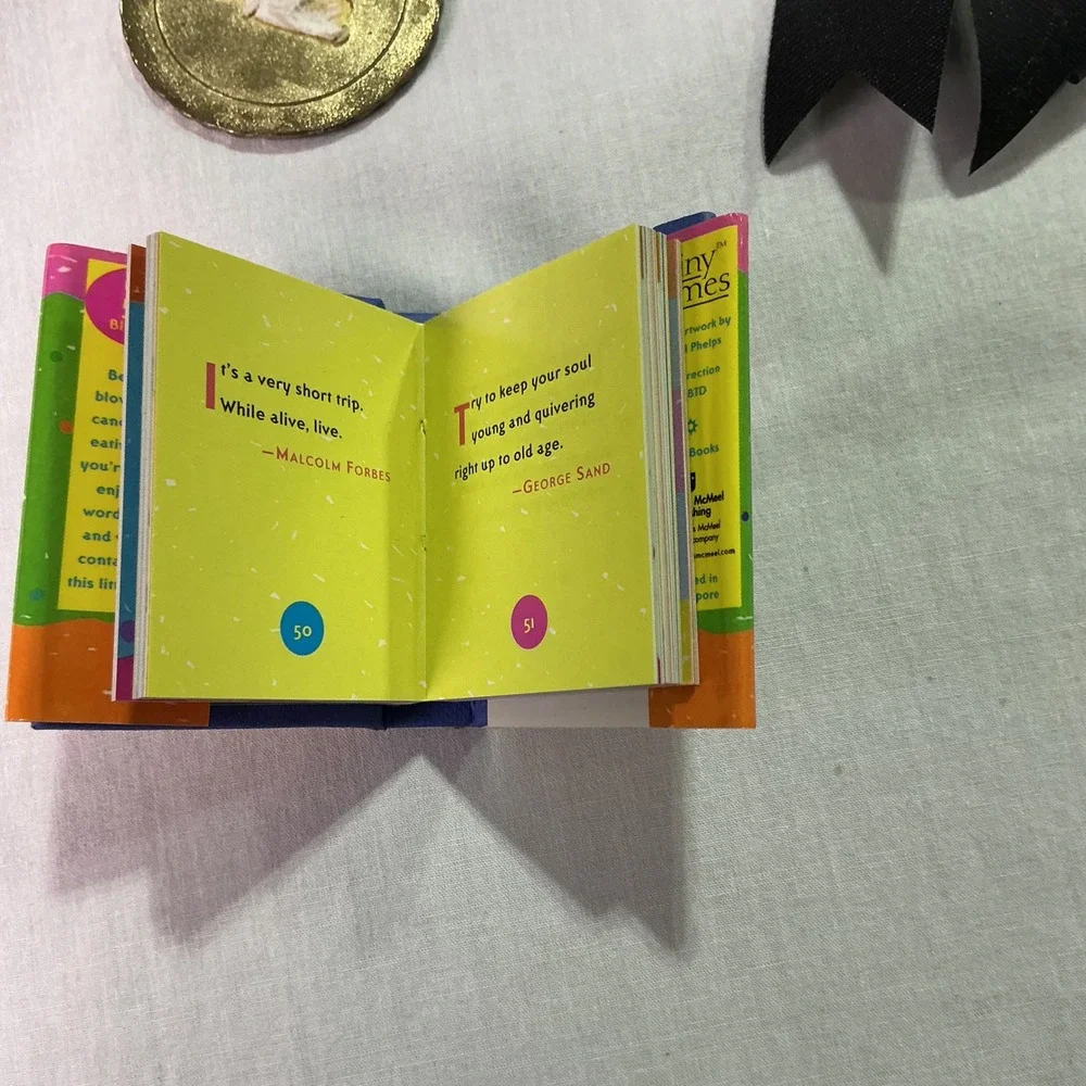 50th Birthday Over the Hill Medal Pin Mini Book Party Favor Set Used